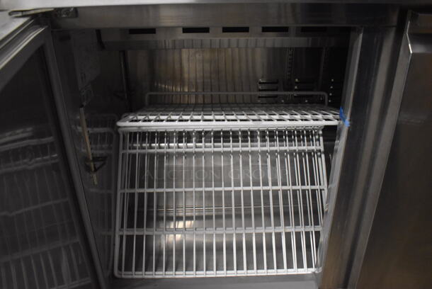 Avantco 178SCL3 Stainless Steel Commercial Sandwich Salad Prep Table Bain Marie Mega Top on Commercial Casters. 115 Volts, 1 Phase. 70.5x30x42. Tested and Working! - Image 6 of 7