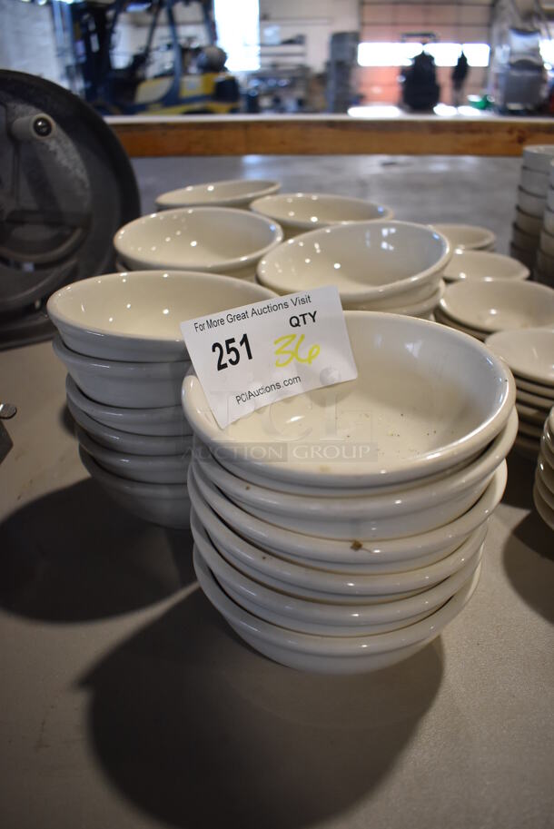 36 White Ceramic Bowls. 5.5x5.5x2. 36 Times Your Bid!