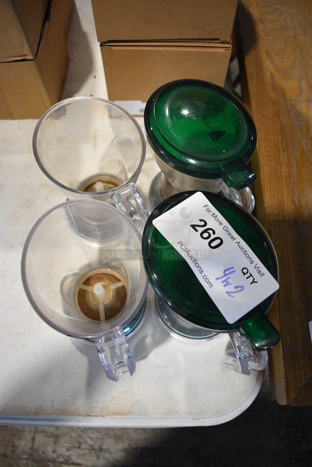 4 Poly Pitchers. Missing 2 Lids. 6.5x4x6. 4 Times Your Bid! - Image 2 of 2