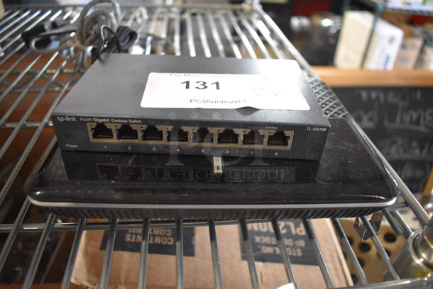 2 Items; TP Link TL-SG108 8 Port Gigabit Desktop Switch and TP Link Archer C2300 Router. Includes 6.5x4x1. 2 Times Your Bid!