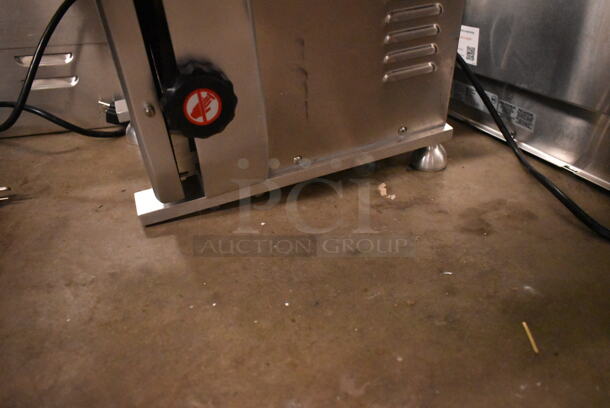 BRAND NEW SCRATCH AND DENT! Backyard Pro 554BSSW65AL Stainless Steel Commercial Butcher Series 65" Blade Countertop Vertical Band Meat Saw. 115 Volts, 1 Phase. Tested and Does Not Power On
 - Image 3 of 5