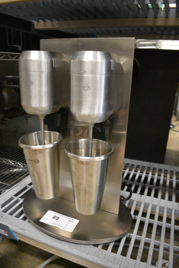 Avamix Model DM-B-21C Stainless Steel Commercial Countertop 2 Head Freestanding Mixer / 2 Metal Cups. 110-120 Volts, 1 Phase. 14x9x21. Tested and Working! - Image 2 of 5