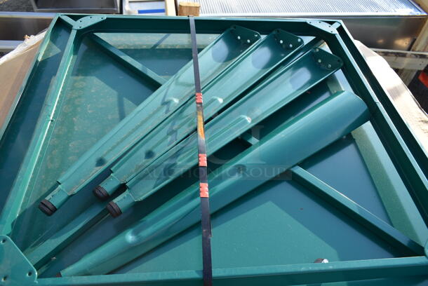 11 BRAND NEW SCRATCH AND DENT! Lancaster Table & Seating Green Metal Outdoor Dining Height Table. 11 Times Your Bid! - Image 4 of 6