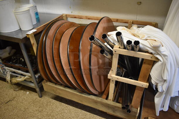 ALL ONE MONEY! Lot of Cart of Tables and Cart of Linens. (hallway) - Image 2 of 5