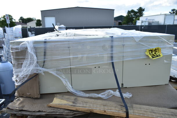 BRAND NEW SCRATCH AND DENT! Regency 600LC32122KB Space Solutions Beige 36" x 12" x 78" 3 Wide, 2 Tier Locker - Image 3 of 4