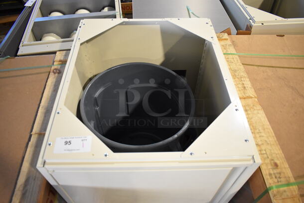 BRAND NEW ! Royston 60015379-012 Tan Metal Single Door Cabinet w/ Trash Can and Dolly. 24x29x35 - Image 4 of 5