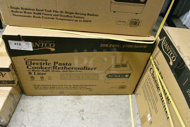 BRAND NEW IN BOX! Avantco 177PC201 Stainless Steel Commercial Countertop Electric Powered Pasta Cooker. 208/240 Volts, 1 Phase. - Image 2 of 3