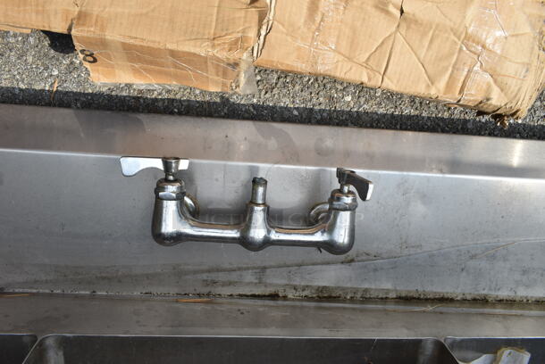 Stainless Steel Commercial 3 Bay Sink. Missing Right Side H Legs. Bays 20x20x12.  - Image 7 of 8
