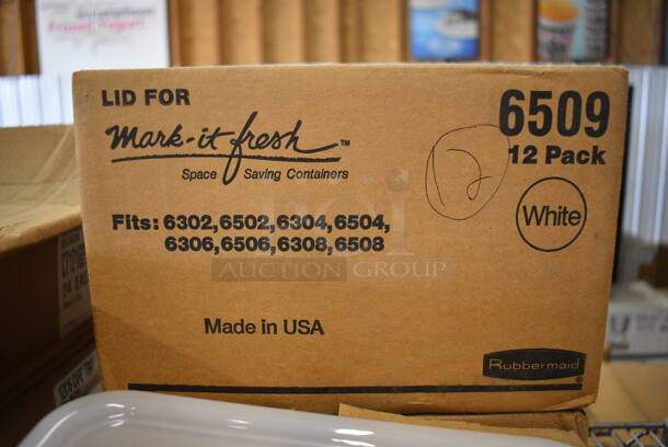ALL ONE MONEY! Lot of 36 BRAND NEW IN BOX! Rubbermaid White Poly Lids. 9x9x0.5 - Image 3 of 3