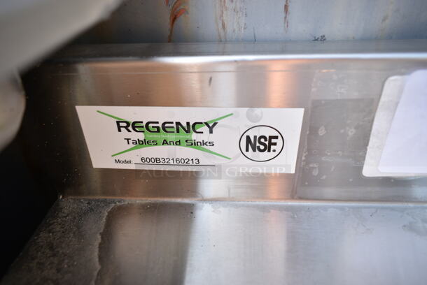 BRAND NEW SCRATCH AND DENT! Regency 600B32160213 Stainless Steel 3 Bowl Underbar Sink with Two Drainboards. No Legs. Bays 10x14x9.5. Drain Board 11.5x15 - Image 8 of 8