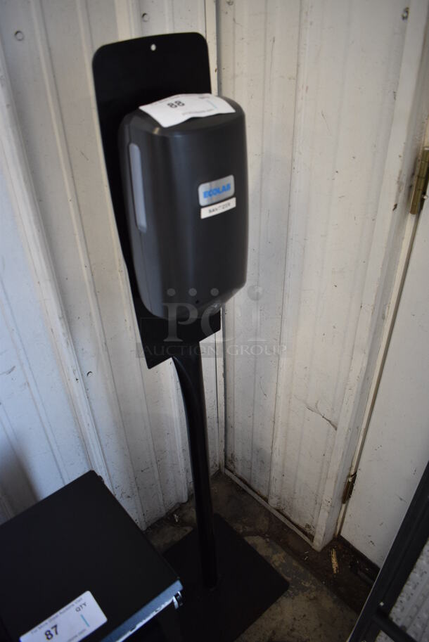 Ecolab Black Poly Hand Soap Dispenser on Metal Stand. 12x12x50 - Image 2 of 4
