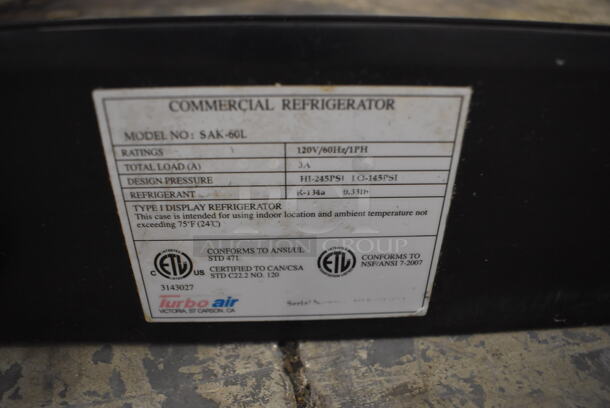 Turbo Air SAK-60L Stainless Steel Commercial Countertop Refrigerated Sushi Display Case Merchandiser. 120 Volts, 1 Phase. 60x14x12. Tested and Working! - Image 4 of 5