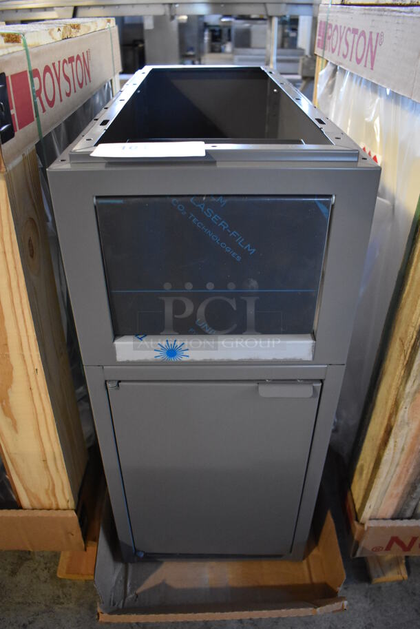 BRAND NEW IN CRATE! Royston Gray Metal Cabinet. 12x29x27 - Image 1 of 5
