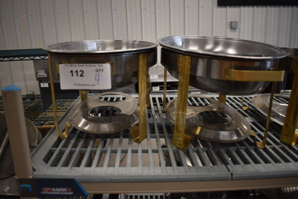4 Metal Oval Chafing Dishes w/ 3 Drop Ins. No Lids. 20x12x9. 4 Times Your Bid! - Image 2 of 4