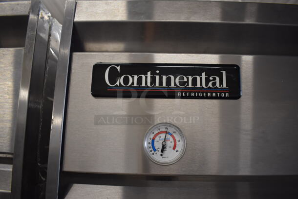 Continental 2RE-SS Stainless Steel Commercial 2 Door Reach In Cooler on Commercial Casters. 115 Volts, 1 Phase. 58x34x81. Tested and Powers On But Temps at 43 Degrees - Image 3 of 6