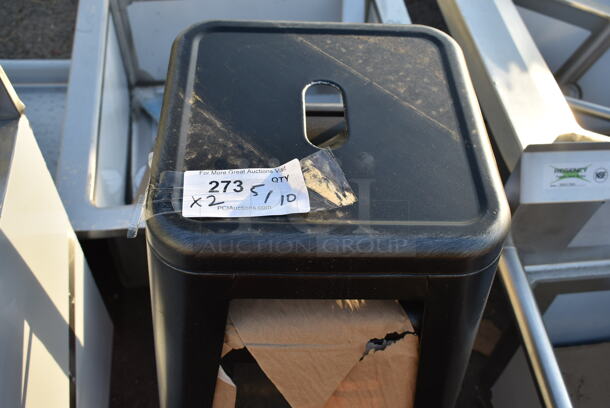 2 BRAND NEW SCRATCH AND DENT! Lancaster Table & Seating 164BMBKLSBKD Alloy Series Distressed Black Outdoor Backless Barstool. 2 Times Your Bid! - Image 4 of 4