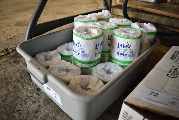 ALL ONE MONEY! Lot of 19 Lavex Toilet Paper Rolls in Gray Poly Bus Bin! - Image 2 of 3