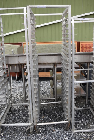 Lockwood Metal Commercial Pan Transport Rack on Commercial Casters. 22x27x69