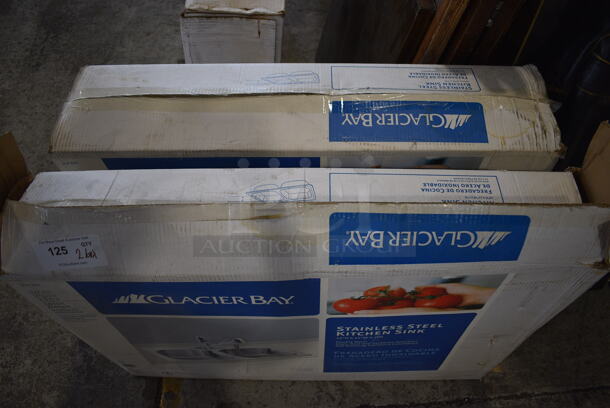 2 BRAND NEW IN BOX! Glacier Bay Stainless Steel 2 Bay Drop In Sink. 33x22x7. Bays 14x16x6. 2 Times Your Bid! - Image 4 of 4
