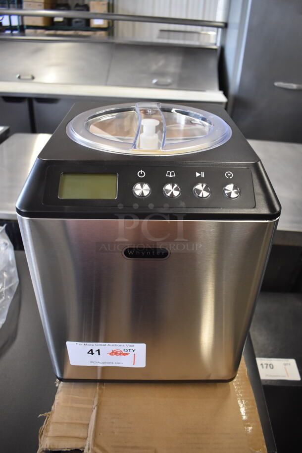 BRAND NEW! Whynter ICM-201SB Stainless Steel Countertop Ice Cream Maker. 110-120 Volts, 1 Phase. 11x13x14 - Image 1 of 8