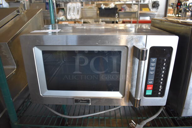 Midea 1025F1A Stainless Steel Commercial Countertop Microwave Oven. 120 Volts, 1 Phase. 20x15x12 - Image 1 of 7