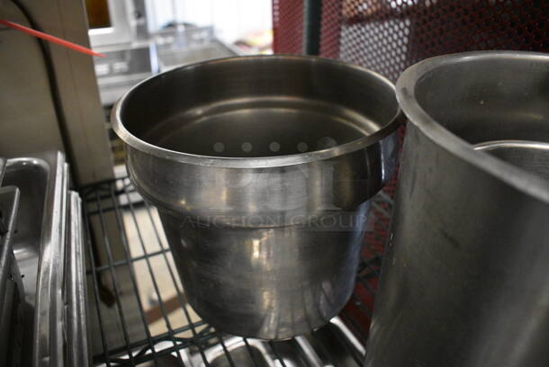 3 Various Stainless Steel Cylindrical Drop In Bins. Includes 9x9x8. 3 Times Your Bid! - Image 3 of 3