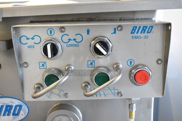 Biro EMG-32 Stainless Steel Commercial Countertop Meat Mixer Grinder on Commercial Casters. 208 Volts, 3 Phase.  - Image 3 of 6
