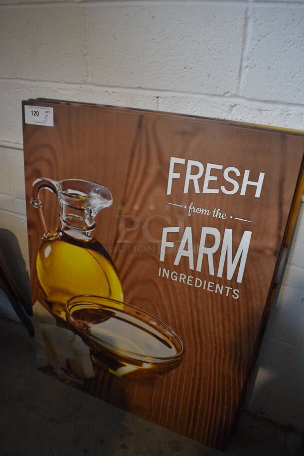3 Pictures; Fresh from the Farm, Authentic Old World and Good for you Food. 30x1x40.5. 3 Times Your Bid! - Image 2 of 4