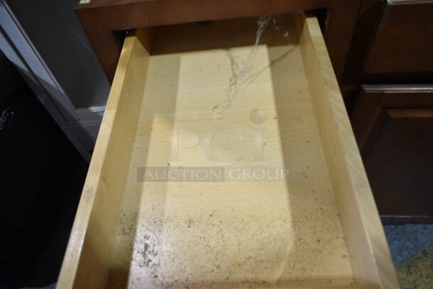 4 Wood Pattern Counters; 2 Single Door/Drawer and 2 Double Door/Drawer. No Countertops. 4 Times Your Bid!  - Image 8 of 12