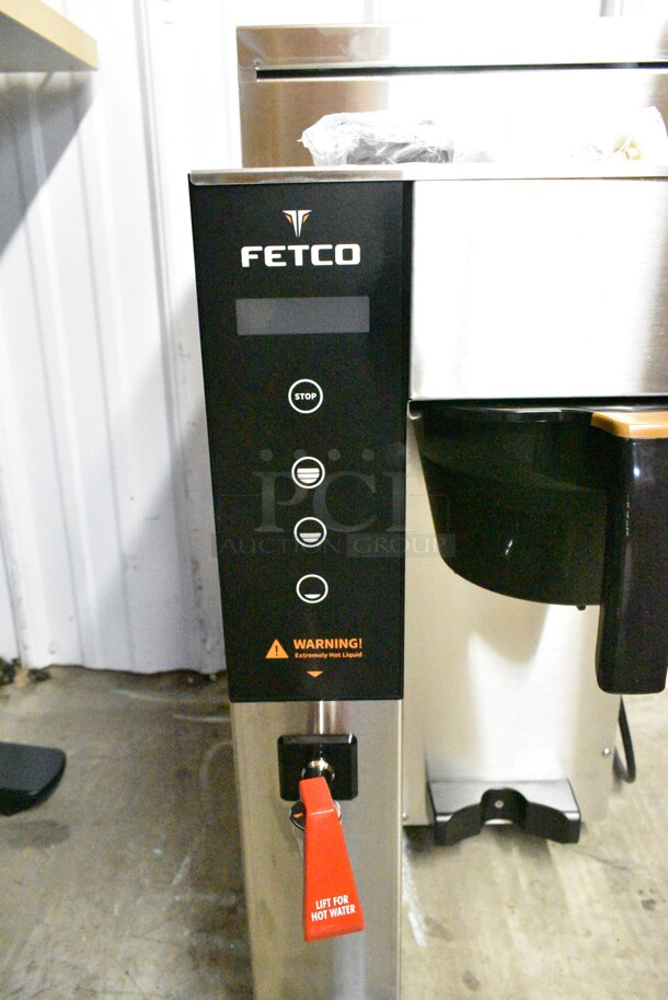BRAND NEW SCRATCH AND DENT! Fetco CBS-1231 Stainless Steel Plus Series Single Automatic Digital Coffee Brewer With Plastic Brew Basket and Hot Water Dispenser. 120 Volts, 1 Phase.  - Image 5 of 10