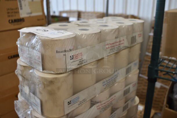 ALL ONE MONEY! Lot of 9 BRAND NEW! National Checking Company Receipt Paper Rolls including 7313, 7225, 1300. Includes 2.5x2.5x2.5 - Image 2 of 4
