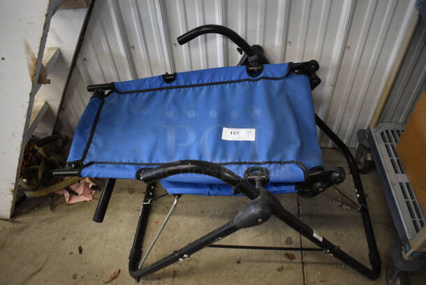 AB Lounge Sport Blue Ab Crunch Machine on Black Metal Frame. 29x47x30 - Image 4 of 4