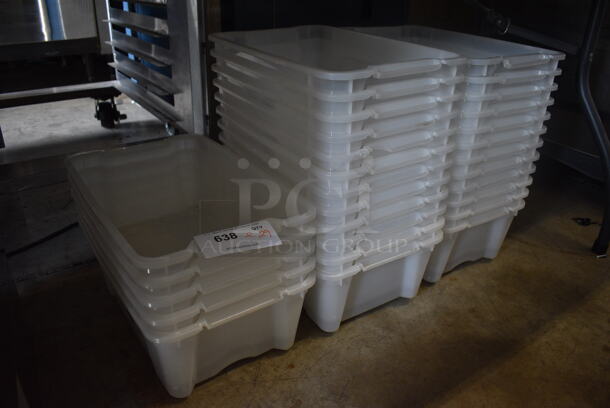 ALL ONE MONEY! Lot of 29 Clear Poly Bins! 10.5x16x5.5