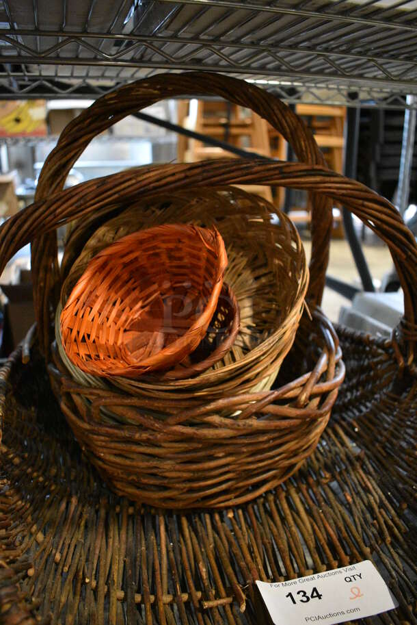 ALL ONE MONEY! Tier Lot of 8 Various Baskets. Includes 18x24x13 - Image 5 of 5