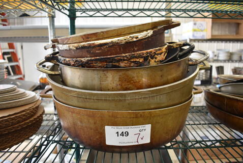 7 Various Metal Stock Pots. Includes 13x10x4. 7 Times Your Bid!
