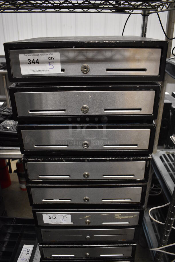 5 Metal Cash Drawers w/ Stainless Steel Face. 16x16.5x4.5. 5 Times Your Bid! - Image 1 of 3