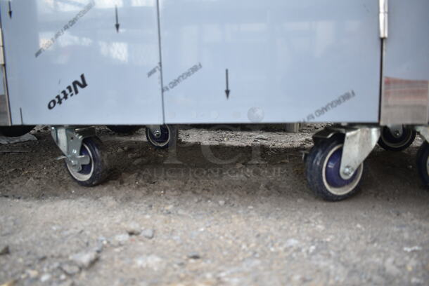 BRAND NEW SCRATCH AND DENT! Stainless Steel Commercial Counter w/ Drawer and 2 Doors on Commercial Casters.  - Image 4 of 5