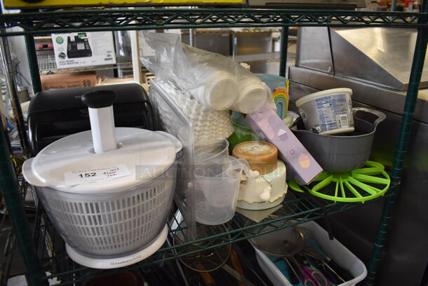 ALL ONE MONEY! Tier Lot of Various Items Including Salad Spinner and Poly Bowl