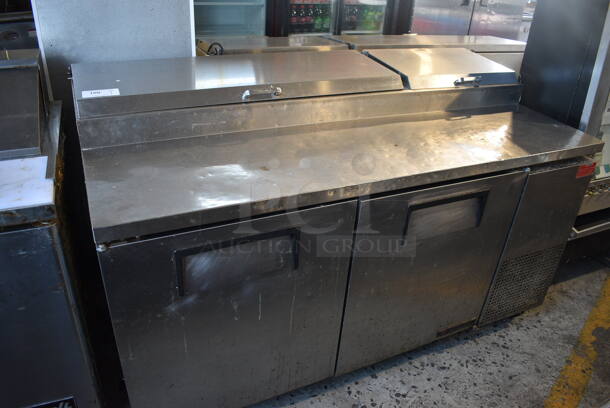 True Model TPP-67 Stainless Steel Commercial Pizza Prep Table on Commercial Casters. 115 Volts, 1 Phase. 67.5x32.5x42. Tested and Working! - Image 1 of 9