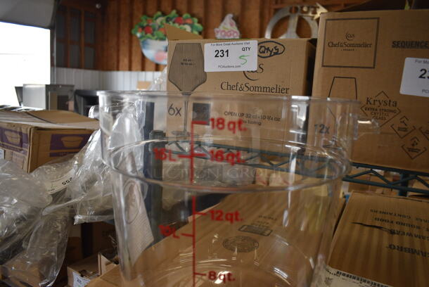 6 BRAND NEW IN BOX! Cambro Clear Poly 18 Quart Containers. 14x12.5x12. 6 Times Your Bid! - Image 2 of 3