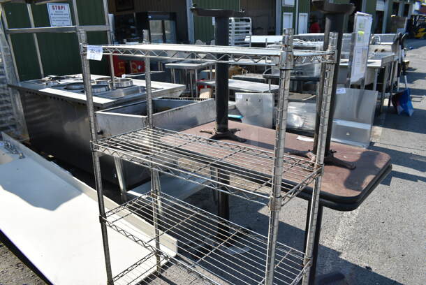 Chrome Finish 4 Tier Wire Shelving Unit. BUYER MUST DISMANTLE. PCI CANNOT DISMANTLE FOR SHIPPING. PLEASE CONSIDER FREIGHT CHARGES.  - Image 4 of 4