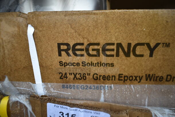 BRAND NEW SCRATCH AND DENT! Regency 460EG2436DR1 24" x 36" Green Epoxy Wire Drying Rack Shelf - 1 1/4" Slots. May Be Missing Pieces.  - Image 3 of 3