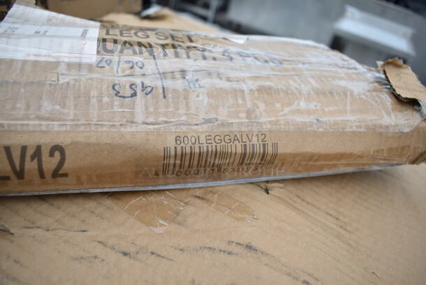 2 BRAND NEW SCRATCH AND DENT! Items; Regency 600LEGGALV12 20 1/2" Galvanized Steel Leg for Sinks and Lancaster Table & Seating 164TB2230  22" x 30" Cross Cast Iron Table Base Plate. 2 Times Your Bid! May Be Missing Pieces.  - Image 3 of 4