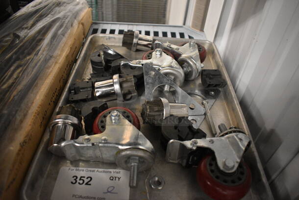 ALL ONE MONEY! Lot of 4 Commercial Casters on Metal Tray! - Image 3 of 3