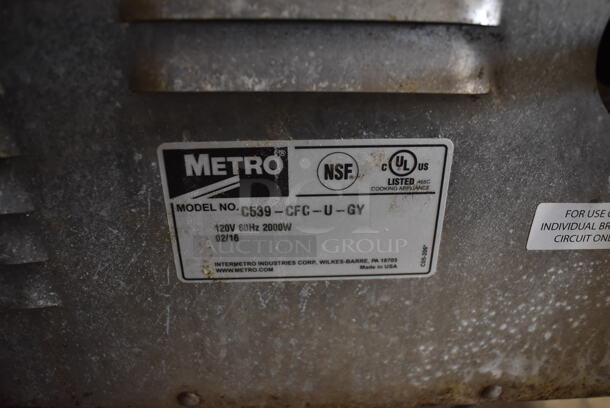 2016 Metro C539-CFU-U-GY Commercial 
Gray Heated Holding And Proofing Cabinet With Clear Door And Pan Racks.  120V. Tested and Working! - Image 5 of 5