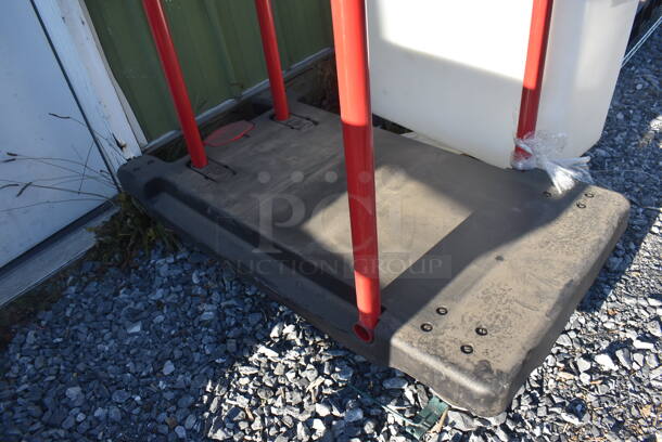 Black and Red Poly 2 Tier Cart on Commercial Casters. 24x41x34 - Image 5 of 5