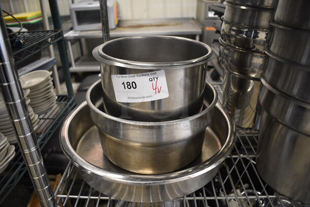 4 Various Metal Cylindrical Bins. Includes 15.5x15.5x3. 4 Times Your Bid!