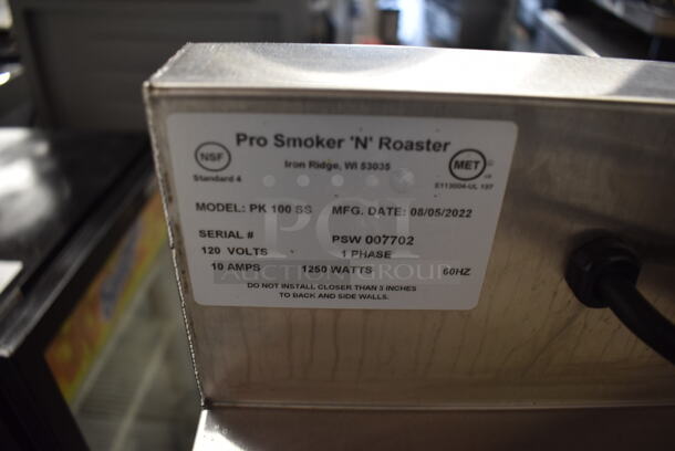 LIKE NEW! 2022 Pro Smoker N Roaster PK100 SS Commercial Stainless Steel Electric Smoker With Steel Racks On Commercial Casters. 120v, 1 Phase.  - Image 6 of 6