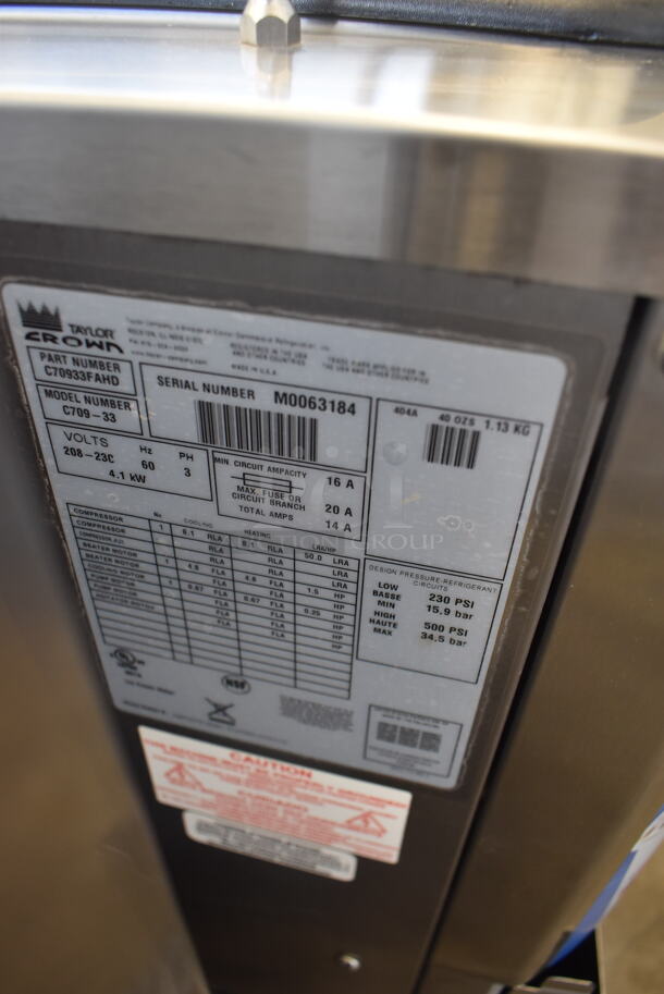 2010 Taylor C709-33 Single Flavor Air Cooled Ice Cream Countertop Yogurt Machine. 208-230 Volt 3 Phase - Image 6 of 7
