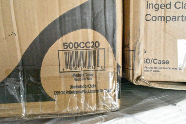 PALLET LOT of 33 BRAND NEW Boxes 395TO991 EcoChoice 9" x 9" x 3" Compostable Sugarcane / Bagasse 1 Compartment Take-Out Box - 200/Case, 2 Box 394360M Noble Products Powdered Disposable Vinyl Gloves for Foodservice - 1000/Case, 394360L Noble Products Powdered Disposable Vinyl Gloves for Foodservice - 1000/Case, 130BKFKSNSPH Choice Black Heavy Weight Wrapped Plastic Cutlery Pack with Napkin and Salt and Pepper Packets - 500/Case, 127P400 Choice 4 oz. Black Plastic Souffle Cup / Portion Cup - 2500/Case, 2 Box 5001BNAP Choice 1-Ply White Beverage / Cocktail Napkin - 4000/Case, 966TALLFLDB Choice White Tall-Fold 6" x 13" Dispenser Napkin - 8000/Case, Choice 9" Round Dome Take Out Lids, 5005DNAPFLTE Choice Touchstone 14" x 14" White Linen-Feel Flat-Packed Dinner Napkin, 395SP10 EcoChoice Compostable Sugarcane / Bagasse 10" x 10" Square Plate - 300/Case, 5013858 Lavex Li'l Herc 55-60 Gallon 1.2 Mil 38" x 58" Low Density Medium-Duty Black Trash Bag / Can Liner - 100/Case, 5008W Choice 8 oz. Tall White Poly Paper Hot Cup - 1000/Case, 2 Box 795PTOBK3 Choice 7 3/4" x 5 1/2" x 2 1/2" Black Microwavable Folded Paper #3 Take-Out Container - 200/Case, Dart 9CPWC Concorde 9" 3 Compartment White Non-Laminated Round Foam Plate, 485WB9NEONW Choice 9" Neon Extra Wide Pointed Wrapped Boba Straw - 1600/Case, 612DS3COMP Choice 8 1/2"x 6 3/8" 3-Compartment Oblong Foil Take-Out Container with Board Lid - 250/Case. 33 Times Your Bid! - Image 5 of 12